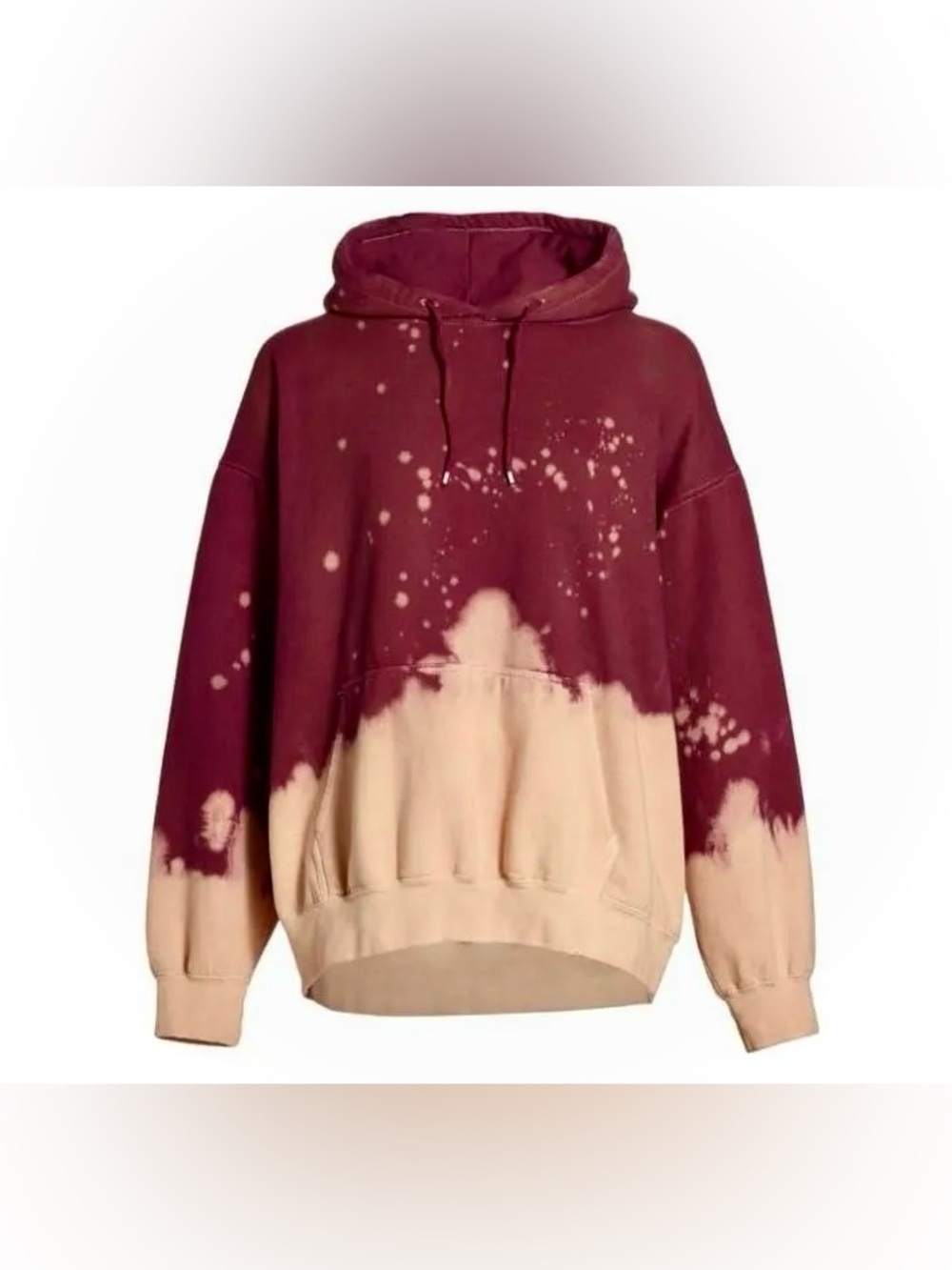 LA DETRESSE || The King Cotton Pocket Hoodie in Abstract Red + Cream - SZ Small